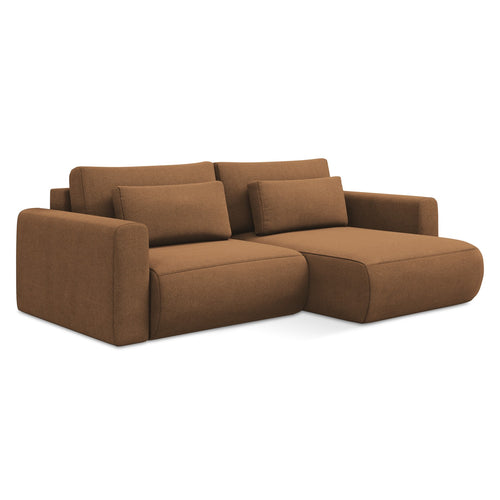 LaMiaSofa hoekbank rechts Perugia - textuurstof - terracotta - 240x149x82