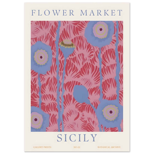 Artfulprints  Flower market - Sicily   poster A4 21x29.7 cm