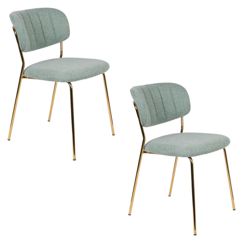 Housecraft Living Jolien Eetkamerstoelen Goud/ Lichtgroen - Set van 2 - vtwonen shop