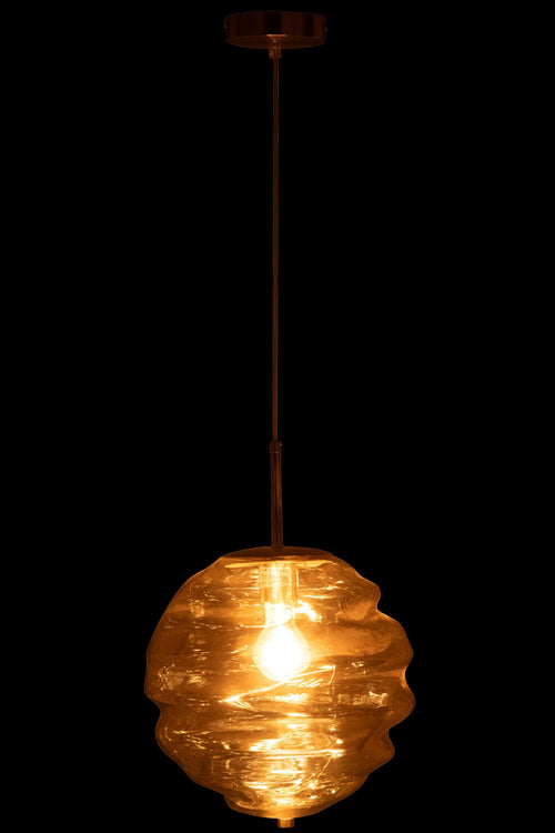 J-Line hanglamp Bijenkorf - glas - licht cognac