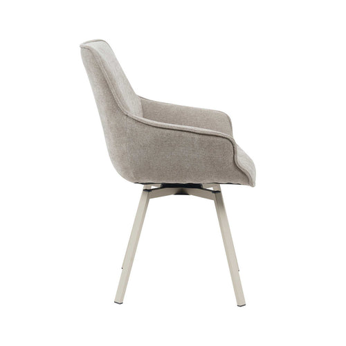 StarFurn Eetkamerstoel Mees - Taupe Stof - Set van 2 - vtwonen shop