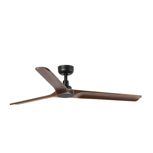 Faro Heywood Middelzwarte plafondventilator van donker hout met gelijkstroommotor, 6 snelheden
