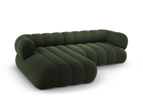 Cosmopolitan Design linker hoekbank Koge 5-zits, flueel groente - 165x270x70cm