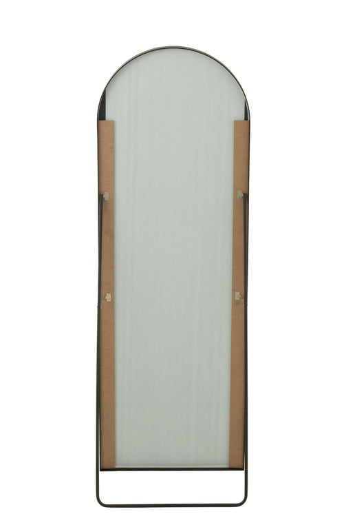 J-Line spiegel Op Voet Afgerond - glas/metaal - zwart - 50 x 150 cm