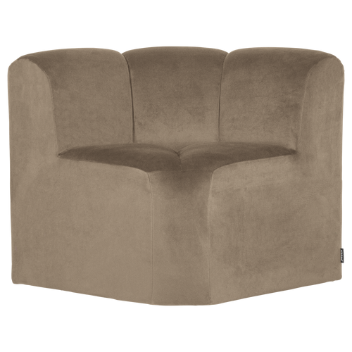 WOOOD eetbank hoek met rugleuning Mojo - Velvet - Khaki - 83x83x83