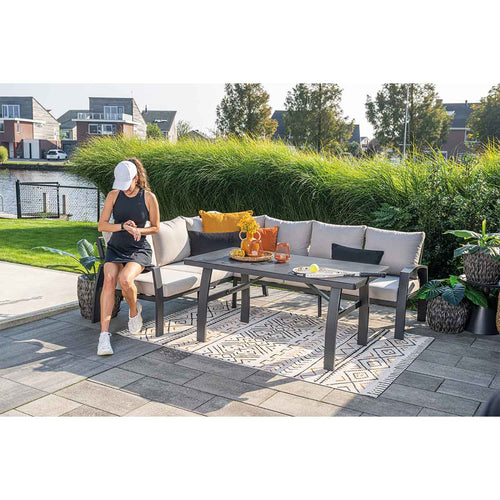 Garden Impressions lounge dining set Cameron desert sand - 3-delig - links