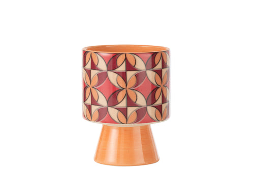 J-Line bloempot Op Voet Trivial - keramiek - mix - medium - Ø 13.5 cm