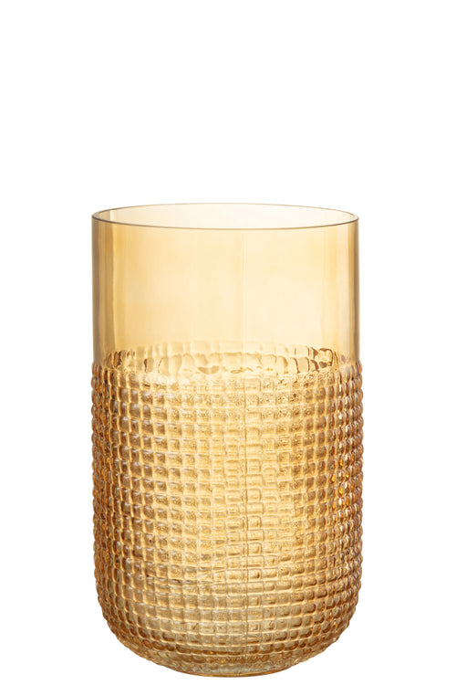 J-Line vaas Patroon - glas - oranje - medium - Ø 15 cm - vtwonen shop