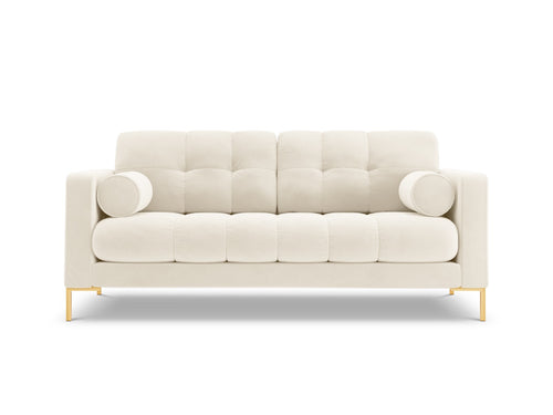 Cosmopolitan Design Bank Bali 2-zits, flueel, lichtbeige - 96x152x75cm