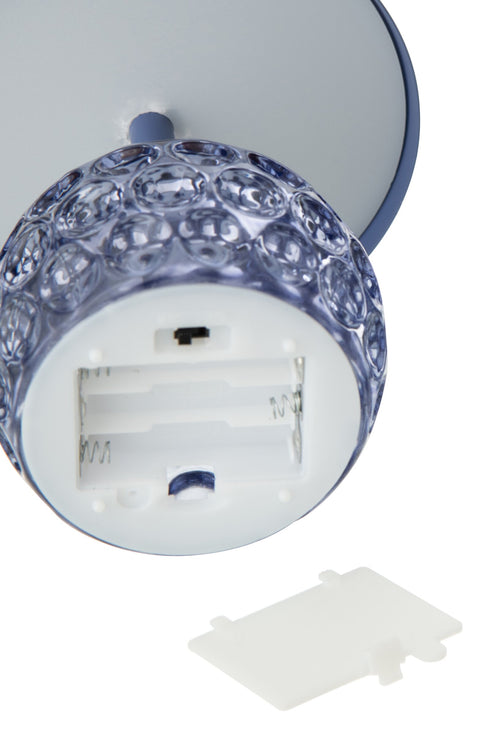 J-Line lamp Champignon - ijzer/glas - blauw - LED lichtjes