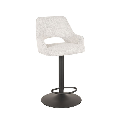 LABEL51 Barkruk Fer -  Wit Bouclé - Zithoogte 60–80cm