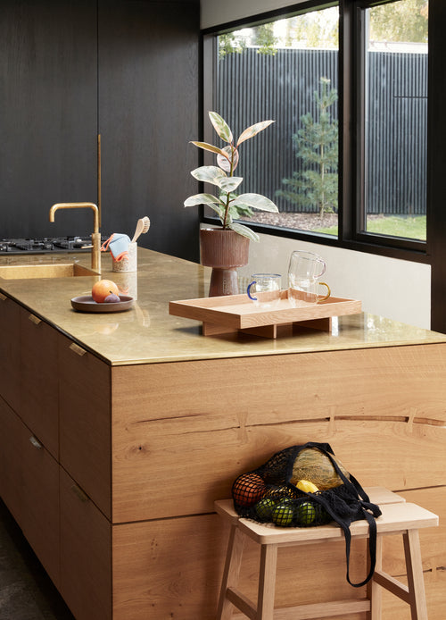 Hübsch dienblad Elevate - mdf/eikenfineer/eikenhout - 46x34xh8cm