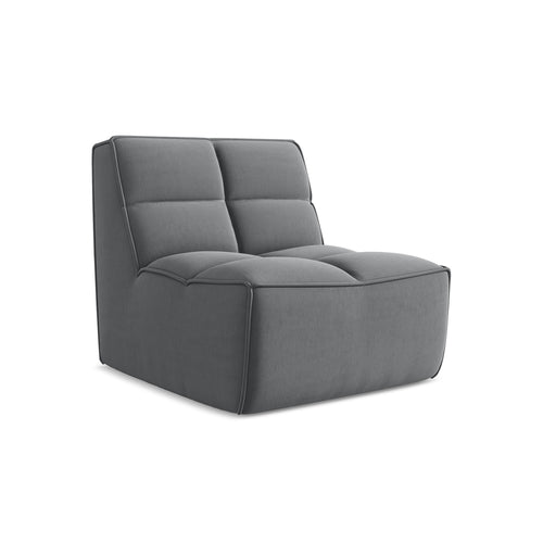 LaMiaSofa Bankmodule midden Belluno - velours - staal - 80x93x75