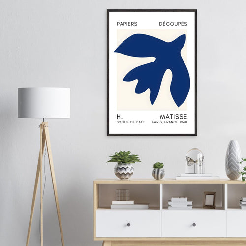 Artfulprints Poster Matisse – Floating forms navy blue II   - 70x100 cm - Blauw
