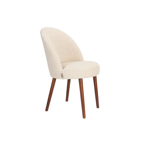 Dutchbone Barbara Eetkamerstoelen Bouclé Beige - Set van 2 - vtwonen shop