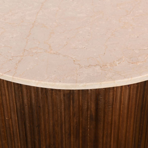 Giga Meubel Salontafel Davi - Rond - Donkerbruin - Marmer - Ø70cm - vtwonen shop