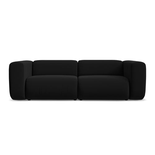 LaMiaSofa 3-zits bank Bari - velours - zwart - 228x89x70