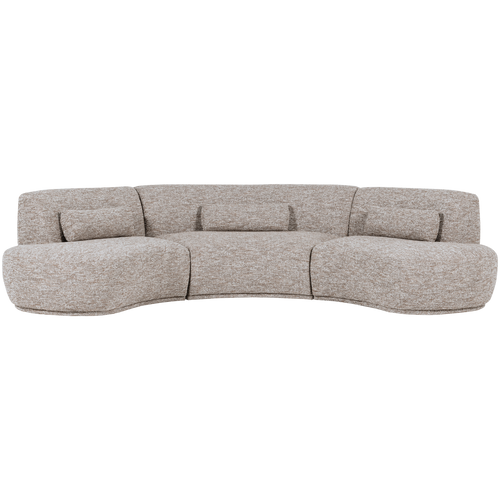 WOOOD half ronde bank 6-zits Batavier - Polyester - Zand Melange - 74x320x176