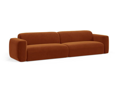 Cosmopolitan Design Modulaire bank Strino 4-zits, flueel terracotta - 98x240x78cm