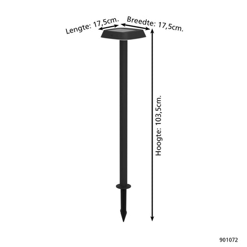 EGLO solar priklamp buiten Dreoli - led - 103,5 cm - zwart/wit - vtwonen shop
