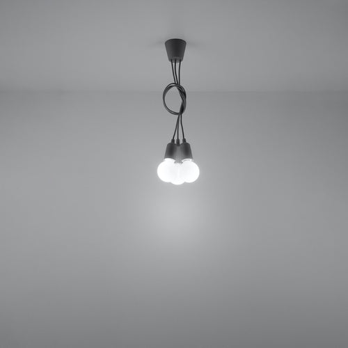 Sollux Lighting Hanglamp DIEGO 3 grijs - 15x15x90cm