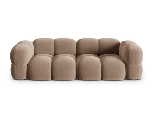 Cosmopolitan Design Bank Loretto 4-zits, flueel donkerbeige - 100x250x68cm