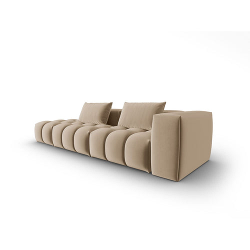 Cosmopolitan Design - Linker modulaire bank Verona 4-zits, flueel zand - 85x265x70cm
