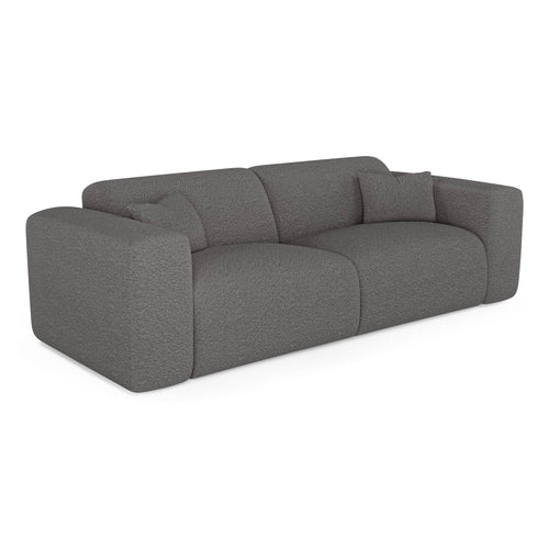 Sia Home - Rechte bank MYRA - Bouclette stof - Grafiet grijs - 214cm