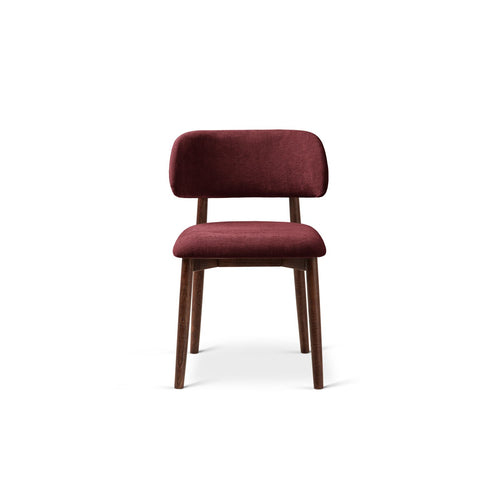 Set van 2 stoelen Evan chenille bordeaux - 51x49.5x77cm