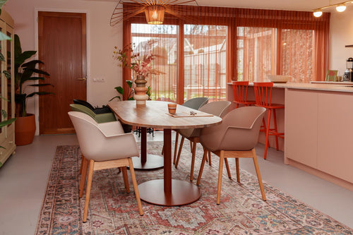 MaximaVida ronde metalen tafelpoot Portland roestbruin- extra zware 34 kg uitvoering - vtwonen shop