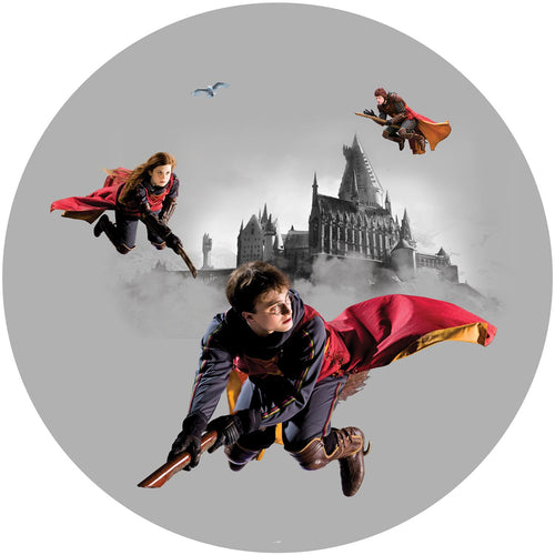 Sanders & Sanders zelfklevende behangcirkel Harry Potter Zweinstein grijs en rood - Ø 70 cm - 601295