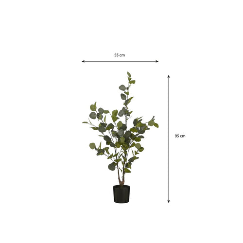 Mica Decorations Eucalyptus Kunstplant in Bloempot - H95 x Ø55 cm - Groen
