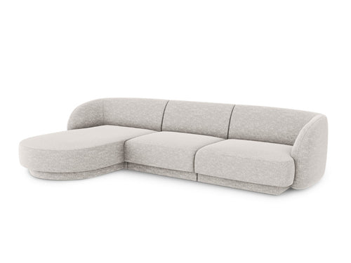 Micadoni linker hoekbank Miley 4-zits, structurele stof geld - 156x255x70cm