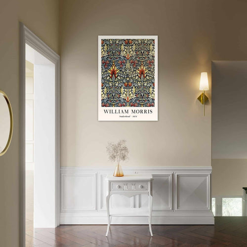 Artfulprints Poster met Lijst William Morris - Snakeshead 1876   - 30x40 cm - Blauw