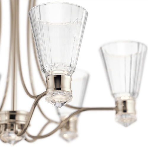 Elstead Kichler Kayva Geïntegreerde LED-plafondlamp met meerdere armen, gepolijst nikkel, 3000K, IP44
