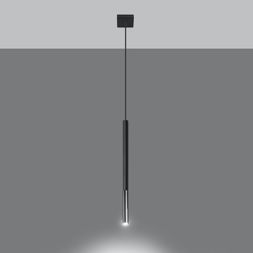 Sollux Lighting Hanglamp MOZAICA 1 zwart/chroom - 8x8x100cm