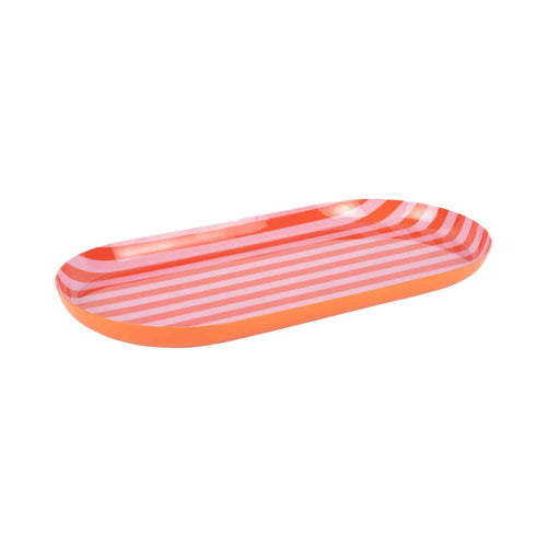 Present Time dienblad Animado Oval Large - oranje - 38x18x2.5cm
