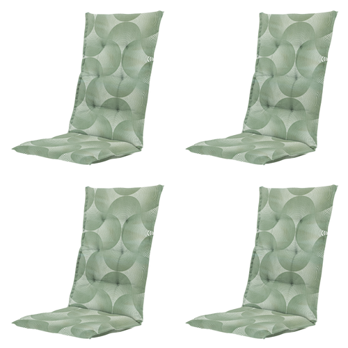 Madison tuinstoelkussen hoge rug Napels - groen - 123x50x5cm - set van 4