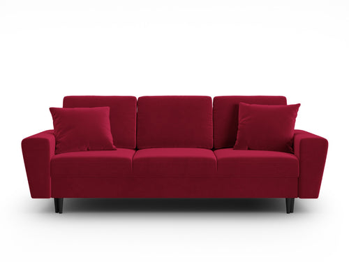 Cosmopolitan Design Slaapbank met opbergdoos Kyoto 3-zits, flueel rood - 100x235x88cm