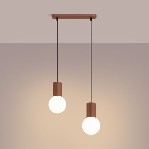 Sollux Lighting Hanglamp HALO 2L mokka - 33,5x6x120cm