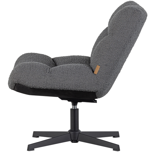 WOOOD draaibare fauteuil Vinny - Boucle - Antraciet - 80x75x75 - vtwonen shop