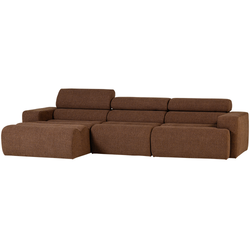 WOOOD chaise longue bank links Novi - Polyester - Mokka - vtwonen shop