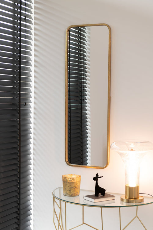 J-Line spiegel Mona Rechthoekig - ijzer/glas - goud - 119.5 x 40.5 cm