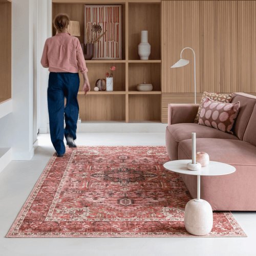 Interieur05 Vintage vloerkleed Evora Roze/Rood