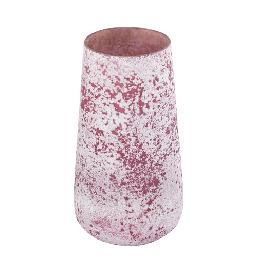 PTMD windlicht Marcy - roze - 16x16x30cm