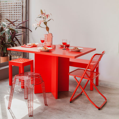 Really Nice Things - eettafel Mathilda - MDF - rechthoekig - 120x90 cm -  rood - vtwonen shop