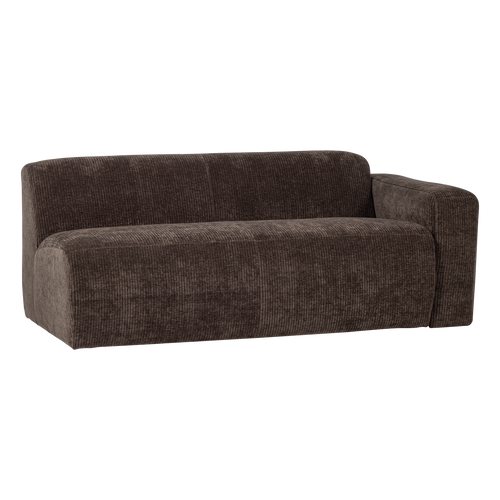 WOOOD 2-zits bank arm rechts Mojo Base - Rib - Bruin - 74x185x97