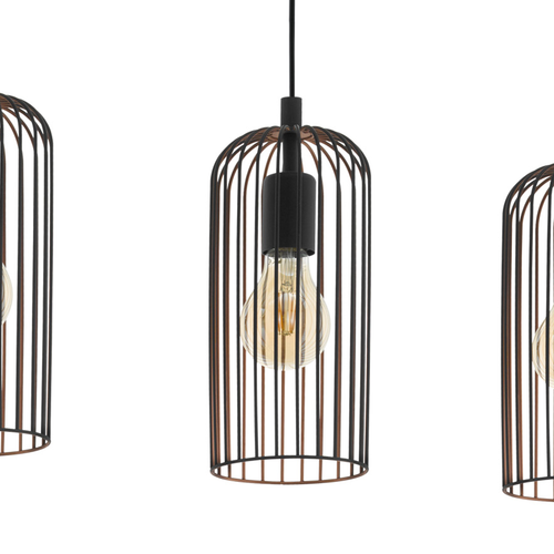 EGLO hanglamp Roccamena - e27 - 73 cm - zwart/koper - vtwonen shop