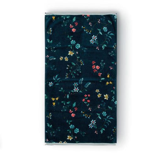 Pip Studio handdoek Les Fleurs - 55x100 cm - donker blauw - vtwonen shop