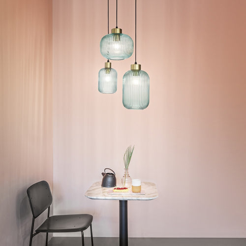 Ideal Lux MINT-1 - Indoor glazen koepel plafond hanglamp 1 lichtgroen, E27